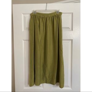 Avocado Green Cottagecore Midi Skirt